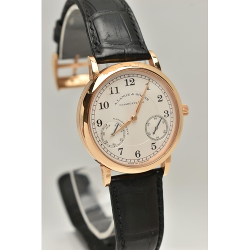 25 - A BOXED YELLOW METAL A.LANGE & SÖHNE POWER RESERVE 1815 UP AND DOWN MANUAL WIND WRISTWATCH, referenc... 