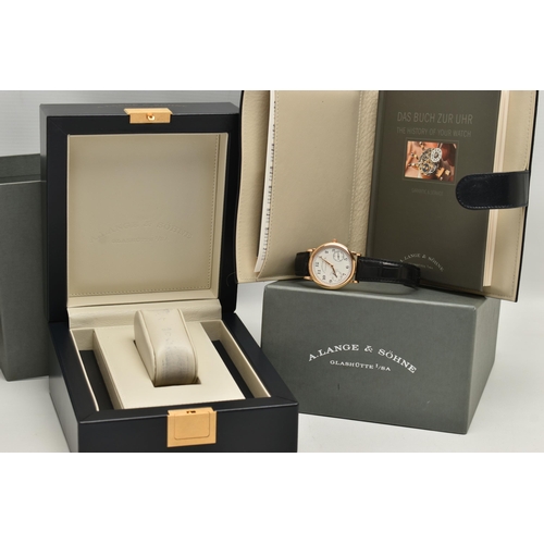 25 - A BOXED YELLOW METAL A.LANGE & SÖHNE POWER RESERVE 1815 UP AND DOWN MANUAL WIND WRISTWATCH, referenc... 