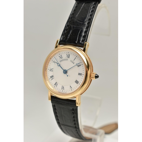 A BOXED YELLOW METAL AUTOMATIC BREGUET CLASSIQUE WRISTWATCH