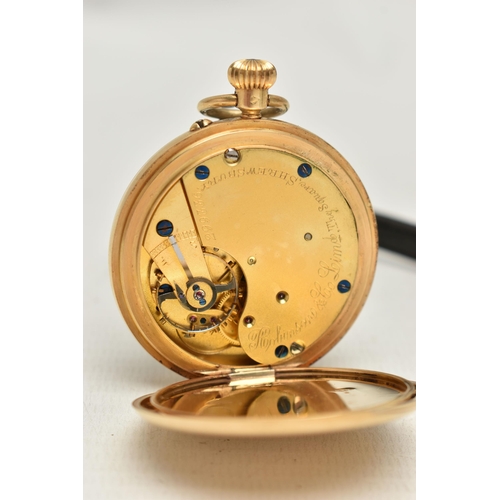 31 - AN EARLY 20TH CENTURY, 18CT GOLD OPEN FACE POCKET WATCH, manual wind, round white dial signed 'Robin... 