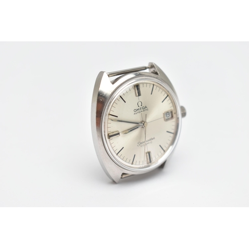 34 - AN OMEGA AUTOMATIC, SEAMASTER COSMIC WATCH HEAD, round silver dial, baton markers, date window at th... 