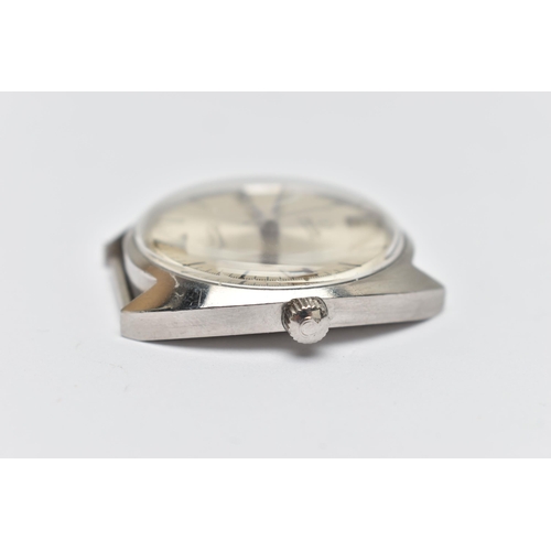 34 - AN OMEGA AUTOMATIC, SEAMASTER COSMIC WATCH HEAD, round silver dial, baton markers, date window at th... 