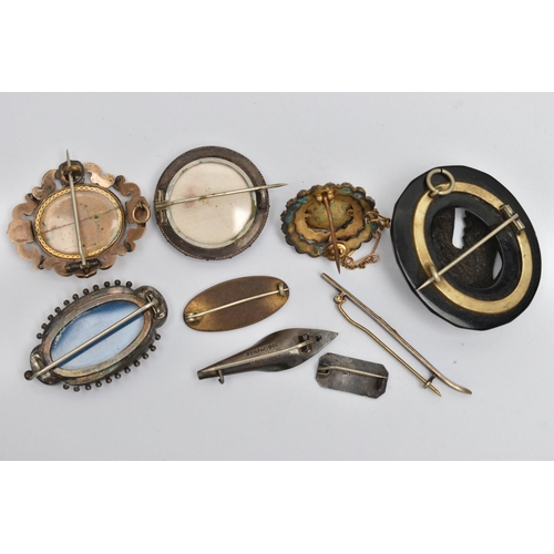 47 - A SELECTION OF BROOCHES, to include an 'Arthur Johnson Smith' enamel lily of the valley brooch, hall... 