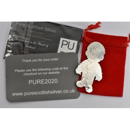 122 - A SILVER CAST MARIO FIGURINE, hallmarked 'Pure Scottish Silver (Steve Roberts)' Edinburgh 2020, appr... 