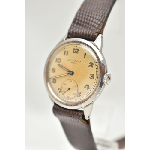 174 - THREE GENTS WRISTWATCHES, the first a manual wind 'Movado Sport', round silver dial, Arabic numerals... 