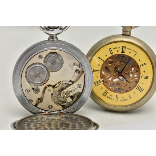 175 - A 'BREITLING' STOP WATCH AND A 'JAEGER LECOULTRE' POCKET WATCH, stop watch with round white dial sig... 