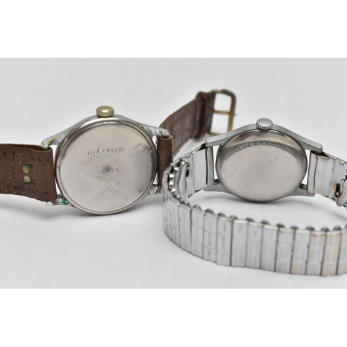 177 - TWO GENTS 'HELVETIA' WRISTWATCHES, the first manual wind, round silver dial signed 'Helvetia', alter... 