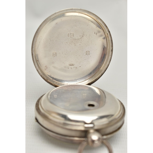 188 - AN EARLY 20TH CENTURY SILVER OPEN FACE POCKET WATCH, key wound, round white dial signed 'Fattorini &... 