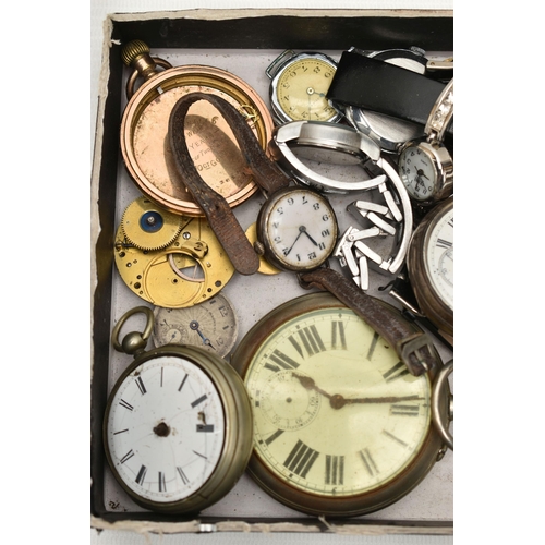 193 - AN ASSORTMENT OF WATCHES, a selection of pocket watches, wristwatches and watch parts, names to incl... 