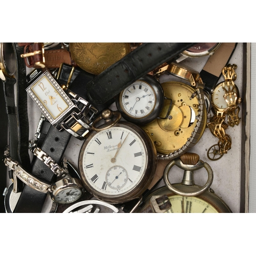 193 - AN ASSORTMENT OF WATCHES, a selection of pocket watches, wristwatches and watch parts, names to incl... 