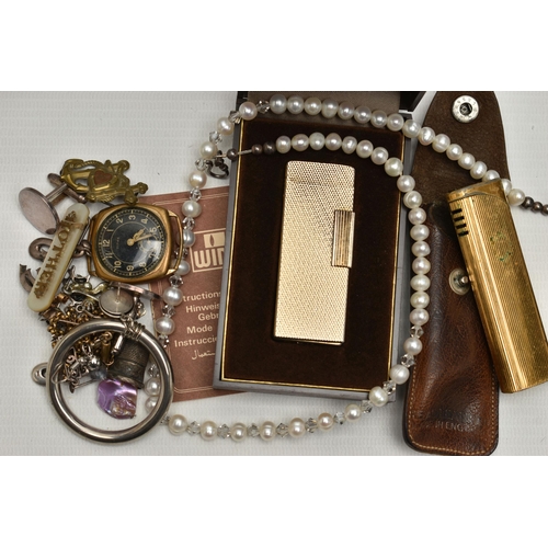 210 - A BOX OF ASSORTED JEWELLERY AND OTHER ITEMS, to include a faith hop love sweetheart brooch, a mother... 