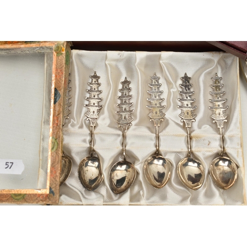 214 - A BOX OF SILVER PLATE, including a forty four piece canteen of Arthur Price Kings pattern EPNS cutle... 