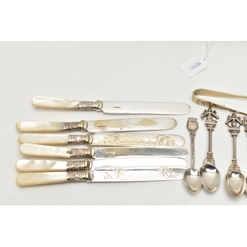 250 - A CASED SET OF ELEVEN GEORGE V SILVER RAT TAIL PATTERN SEAL END TEASPOONS AND MATCHING SUGAR TONGS, ... 