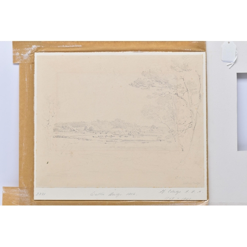 304 - CIRCLE OF HENRY EDRIDGE (1769-1821) 'WALTON BRIDGE', a landscape study with multi span bridge over a... 