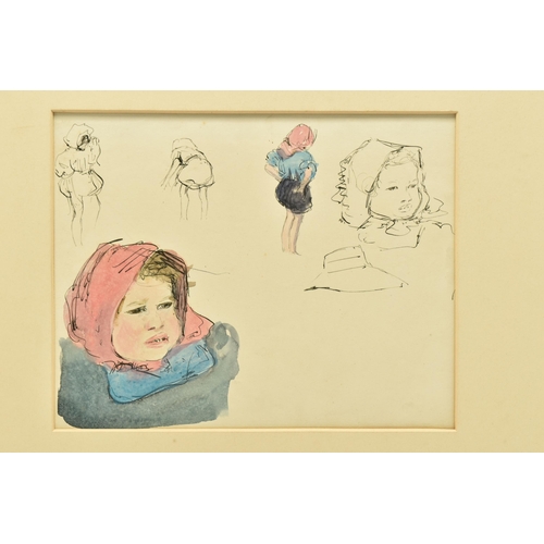 316 - ATTRIBUTED TO JAMES McBEY ( 1883-1959) A PAGE FROM A SKETCHBOOK, depicting sketches of children, uns... 