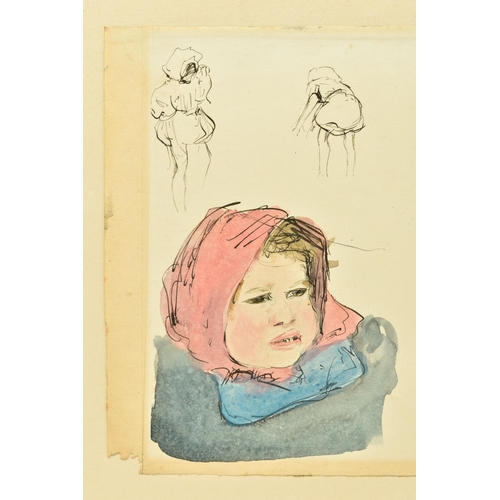 316 - ATTRIBUTED TO JAMES McBEY ( 1883-1959) A PAGE FROM A SKETCHBOOK, depicting sketches of children, uns... 