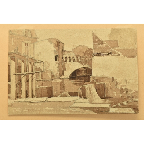 319 - CHARLES KNIGHT (1901-1990) 'THE OLD WALLS, VENDOME, FRANCE', a study of buildings, signed and dated ... 