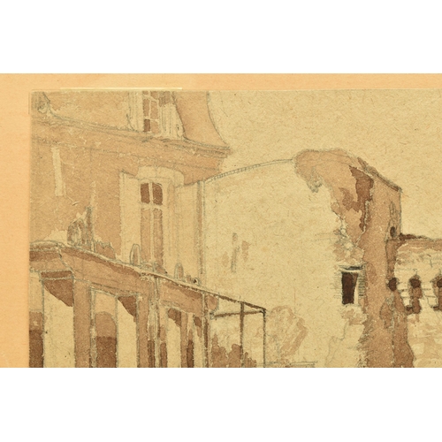 319 - CHARLES KNIGHT (1901-1990) 'THE OLD WALLS, VENDOME, FRANCE', a study of buildings, signed and dated ... 