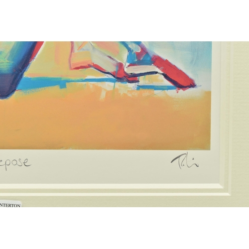 322 - TOBY MULLIGAN (BRITISH 1969) 'IN REPOSE', a signed limited edition print on paper depicting a colour... 