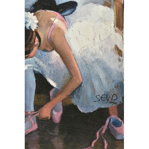 323 - SHERREE VALENTINE DAINES (BRITISH 1959) 'THE PINK SLIPPER', a signed limited edition print on board ... 