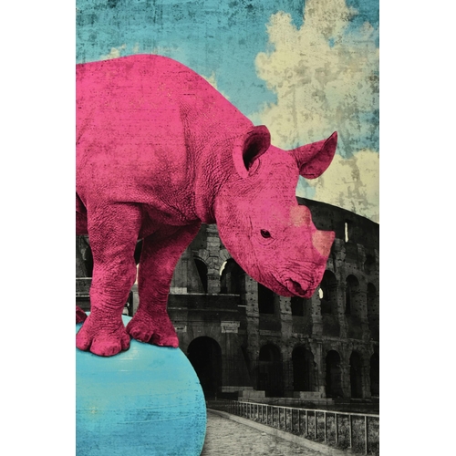 335 - LARS TUNEBO (SWEDEN 1962) 'THE MAIN ATTRACTION', a signed limited edition print depicting a Rhino ba... 