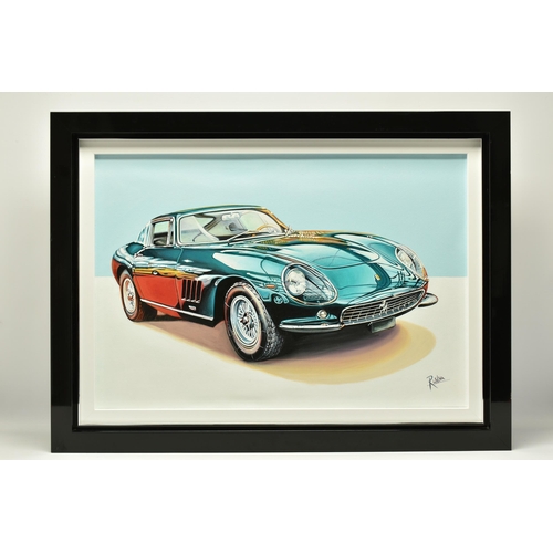 340 - ROZ WILSON (BRITISH 1960) '1965 FERRARI 275 GTB SCAGLIETTI', a depiction of a classic Ferrari, signe... 