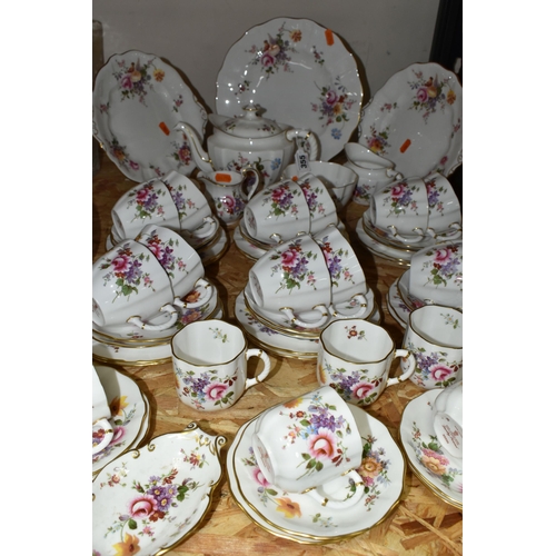 355 - A FIFTY EIGHT PIECE ROYAL CROWN DERBY 'DERBY POSIES' TEA SET AND GIFTWARES, comprising a teapot, two... 