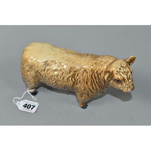 407 - A BESWICK GALLOWAY BULL - SILVER DUNN, model no 1746C (1) (Condition Report: has some damage and res... 