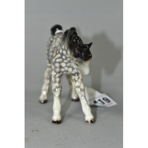 419 - A BESWICK ROCKING HORSE GREY FOAL, model no 1085 (medium, head down), height 8.5cm (1) (Condition Re... 