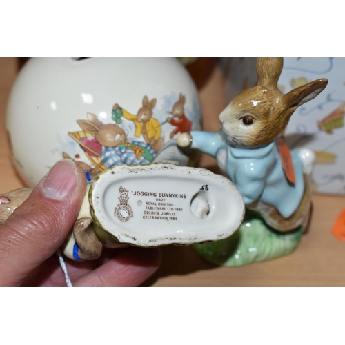 421 - A GROUP OF BEATRIX POTTER AND BUNNYKINS FIGURES AND ORNAMENTS, comprising a Beswick Peter Rabbit fig... 