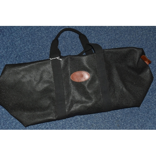 A BLACK AND COGNAC MULBERRY MEDIUM SIZED TRAVEL BAG, printed - Main Image