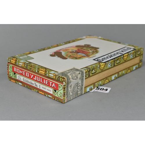 504 - CIGARS, One Box of 25 Romeo y Julieta Exhibicon No.4 Habanos Hecho en Cuba original box, sealed (1)