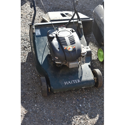 1025 - A G TECH CLM001 LAWNMOWER, with no battery, along with a Hayter Harrier 56 petrol lawnmower with gra... 