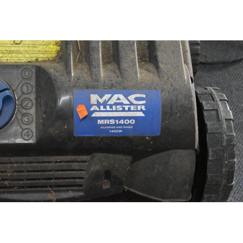 1029 - A MAC ALISTER MRS1400 LAWN RAKER AND SCARIFIER (condition - dirty, PAT pass and working)