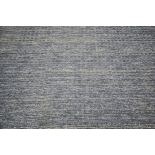 1319 - A LARGE MODERN NOURISON BLUE RUG, 320cm x 244cm, a modern cream rug, and a floral carpet runner (con... 