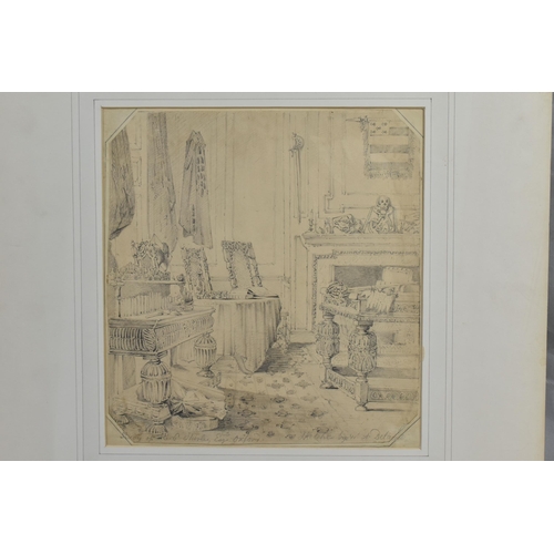 301 - ATTRIBUTED TO WILLIAM ALFRED DELAMOTTE (1775-1863) 'STUDY OF E.G. SHIRLEE ESQ, OXFORD', a sketch of ... 