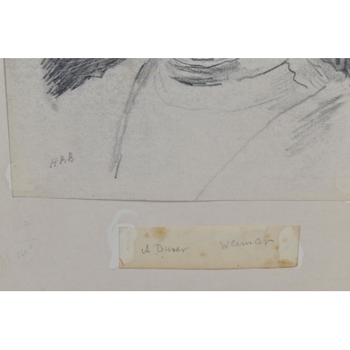 318 - HERCULES BRABAZON BRABAZON (1821-1906) TWO  SKETCHES, comprising a pencil sketch after Albrecht Dure... 