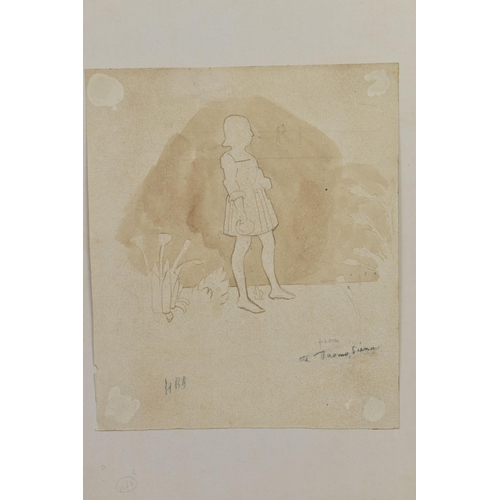 318 - HERCULES BRABAZON BRABAZON (1821-1906) TWO  SKETCHES, comprising a pencil sketch after Albrecht Dure... 