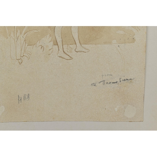 318 - HERCULES BRABAZON BRABAZON (1821-1906) TWO  SKETCHES, comprising a pencil sketch after Albrecht Dure... 