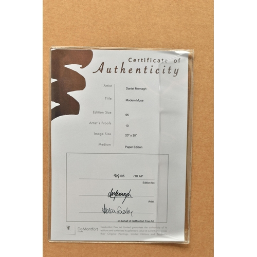 336 - DANIEL MERNAGH (BRITISH CONTEMPORARY) 'MODERN MUSE', a signed limited edition print on paper, depict... 