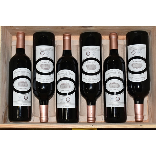 292 - WINE, one opened case containing eight bottles of CHATEAU ROUSSEAU DE SIPIAN 2005 Medoc