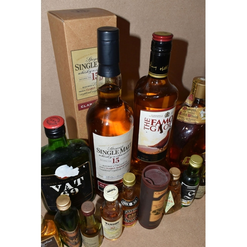 297 - WHISKY, A Collection comprising one bottle of Speyside Single Malt, matured in Claret Barriques for ... 