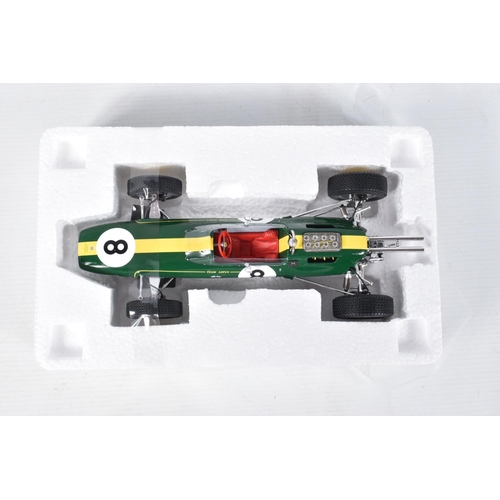 1 - A BOXED SPARK TEAM LOTUS TYPE 25 1963 WORLD CHAMPIONSHIP MODEL RACECAR, numbered 18S038, lotus green... 