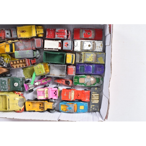 14 - A QUANTITY OF UNBOXED AND ASSORTED PLAYWORN DIECAST VEHICLES, to include Corgi Toys James Bond Aston... 