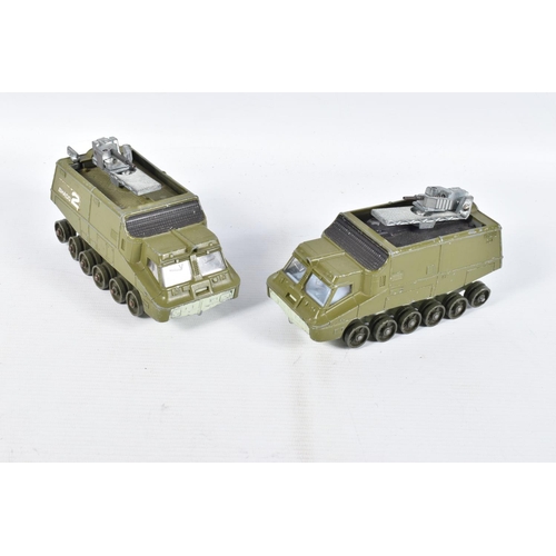 15 - A QUANTITY OF UNBOXED AND ASSORTED PLAYWORN MAINLY DINKY MILITARY AND T.V. RELATED VEHICLES, to incl... 