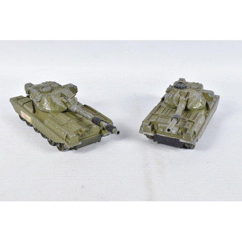 15 - A QUANTITY OF UNBOXED AND ASSORTED PLAYWORN MAINLY DINKY MILITARY AND T.V. RELATED VEHICLES, to incl... 