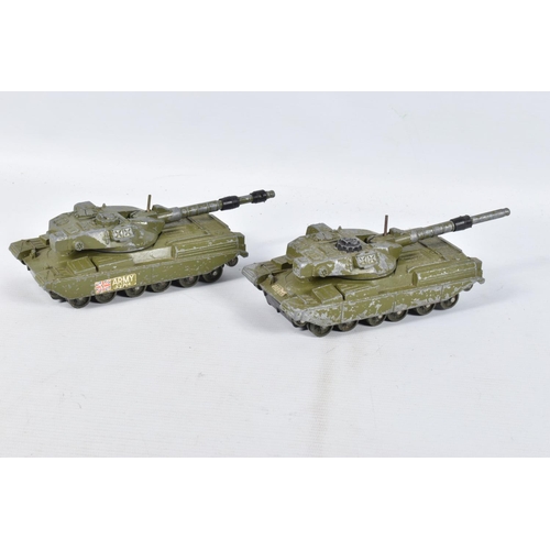 15 - A QUANTITY OF UNBOXED AND ASSORTED PLAYWORN MAINLY DINKY MILITARY AND T.V. RELATED VEHICLES, to incl... 