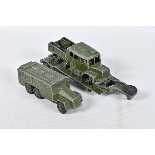 15 - A QUANTITY OF UNBOXED AND ASSORTED PLAYWORN MAINLY DINKY MILITARY AND T.V. RELATED VEHICLES, to incl... 