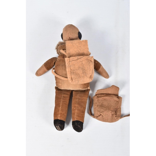 17 - A NORAH WELLINGS 'HARRY THE HAWK' R.A.F. AIRMAN DOLL, wearing a flying suit with wool collar, flying... 