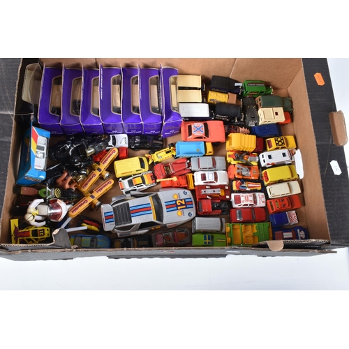 20 - A QUANTITY OF UNBOXED AND ASSORTED PLAYWORN DIECAST VEHICLES, to include Corgi Toys Chitty Chitty Ba... 